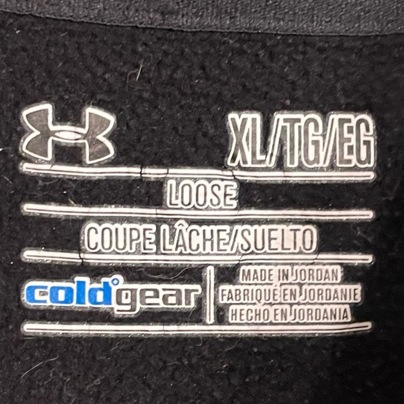 UNDER ARMOUR Green Black Loose Fit Cold Gear Quarter Zip Pullover - Picture 6 of 8